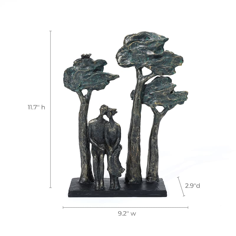 Resin Couple Love in the Park Statue Tabletop Decor