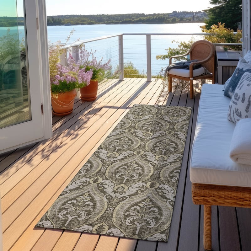 Haso Lush Floral Weather Resistant Classic Meets Modern Outdoor Rug