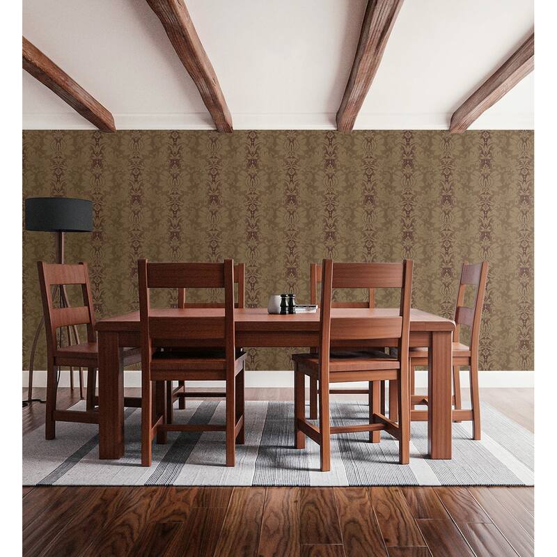 Seabrook Designs Bronte Damask Unpasted Wallpaper