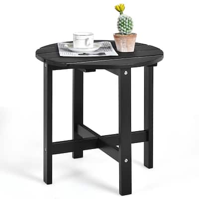 Round Patio Side Table Outdoor Bistro Table with Cruciform Structure