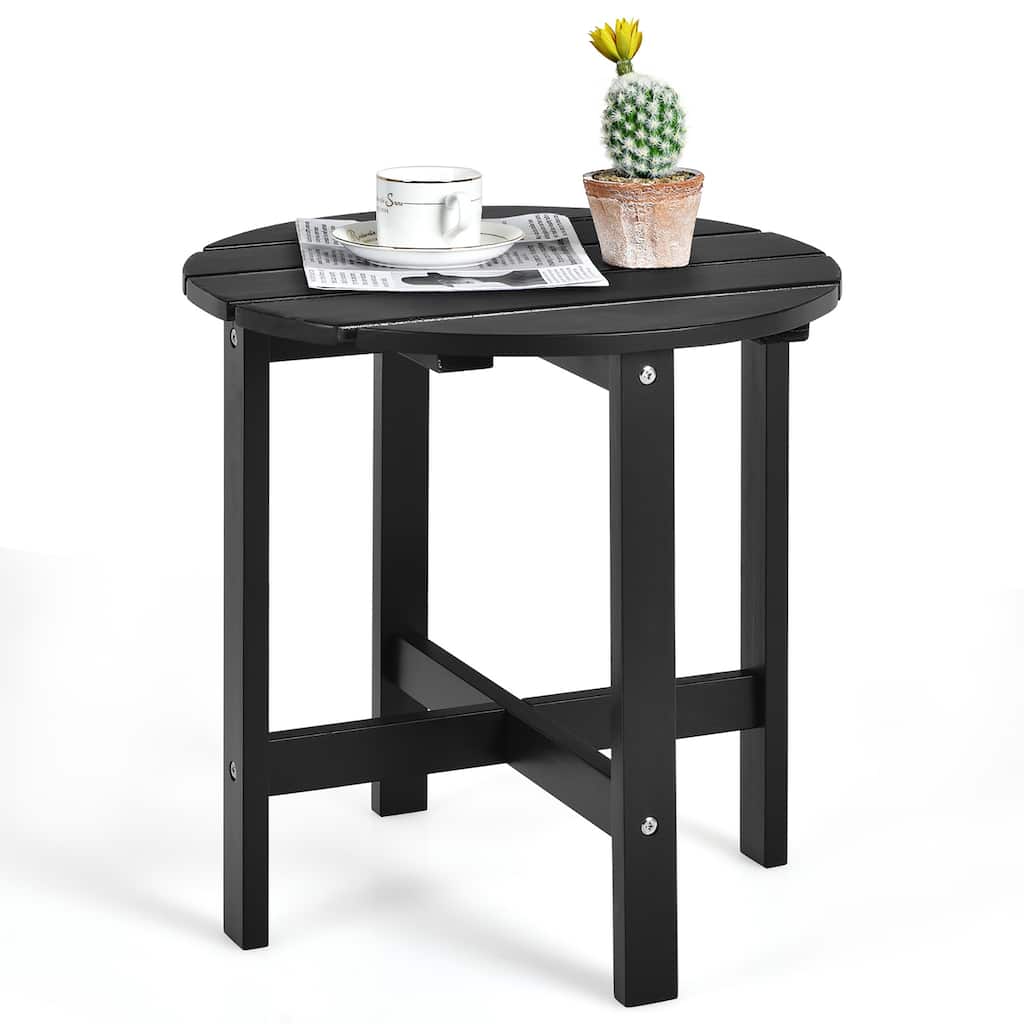 Round Patio Side Table Outdoor Bistro Table with Cruciform Structure