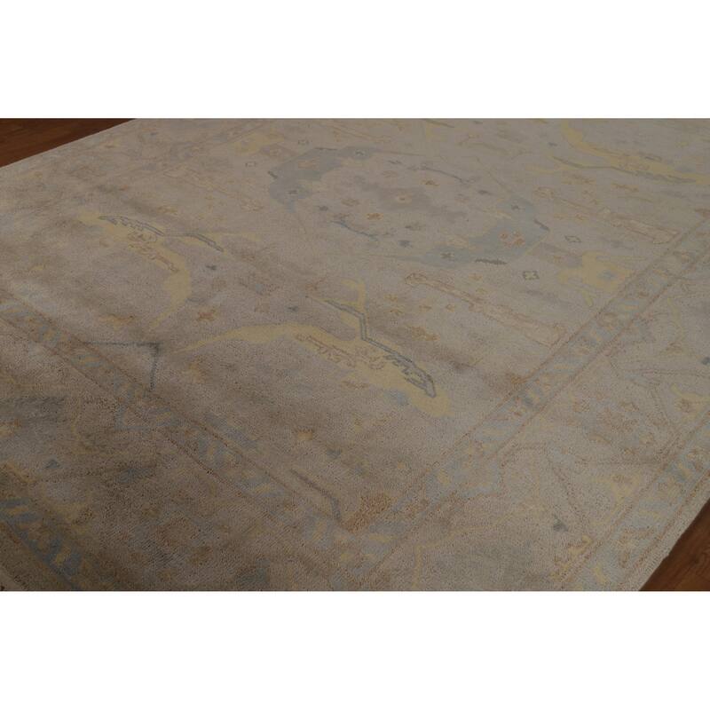 Earth Tone Camel Oushak Indian Area Rug Handmade Wool Carpet - 8'0" x 9'10"