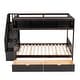 preview thumbnail 5 of 40, Functional Design Wood Bunk Bed with Shelfs, Storage Staircase and 2 Drawers, Solid Construction