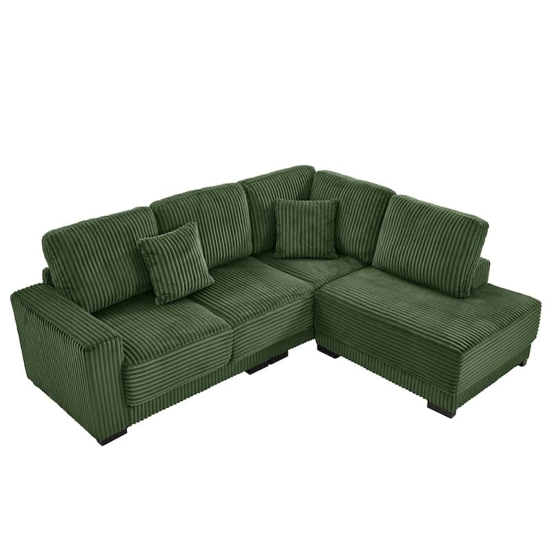 93" L-shaped Convertible Sectional Sofa with Reversible Chaise Lounge