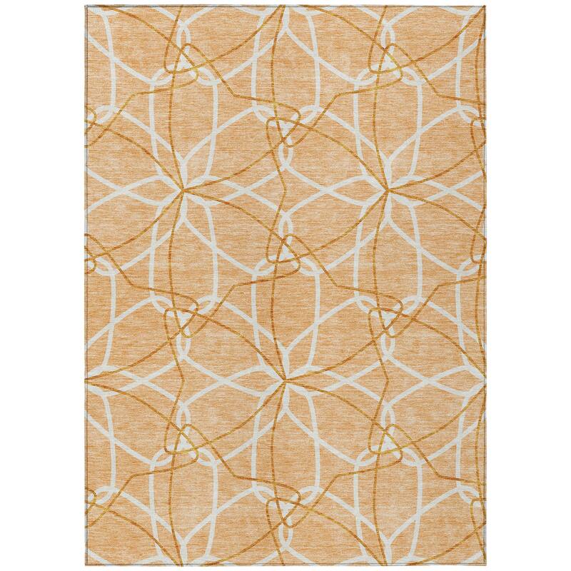 Machine Washable Indoor/ Outdoor Abstract Prism Chantille Rug