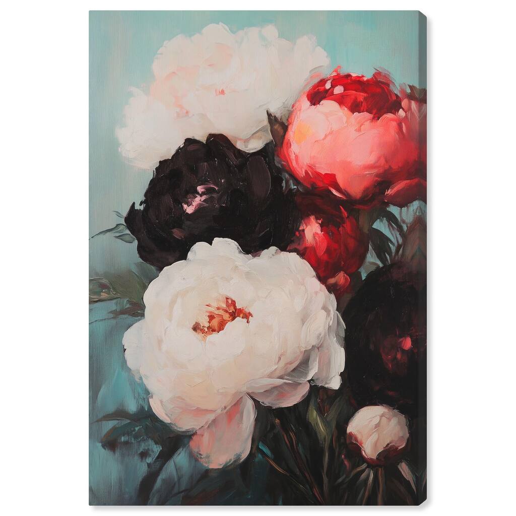 Three Shades of Peony II Canvas by Art Remedy, Gallery Wrapped