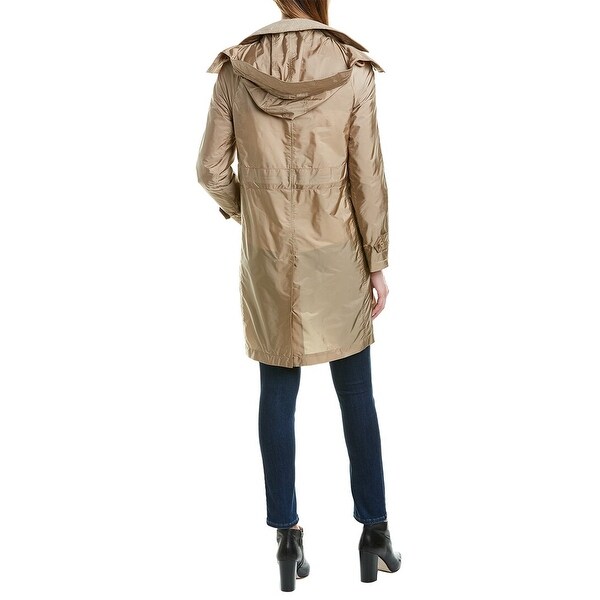 detachable hood taffeta trench coat burberry