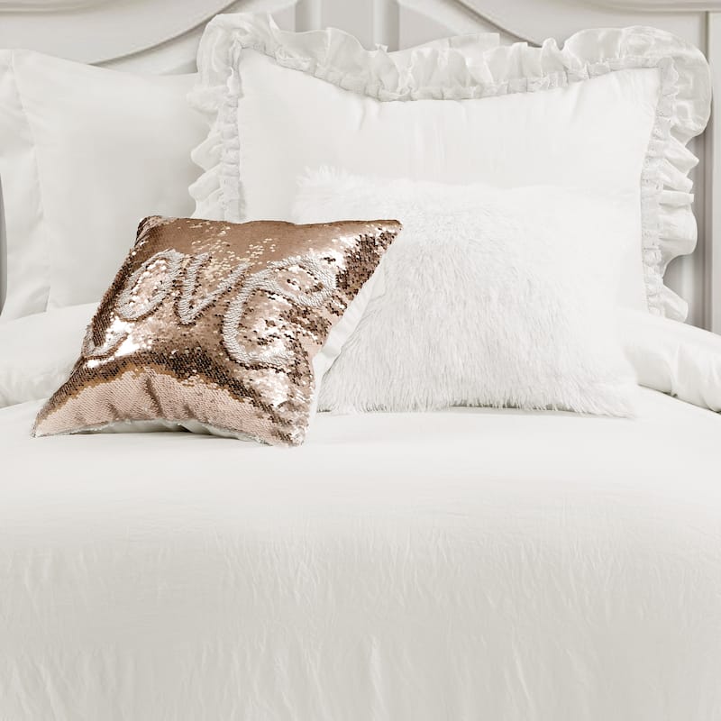 Silver Orchid Gerard Shabby Chic Ruffle Lace Comforter Set