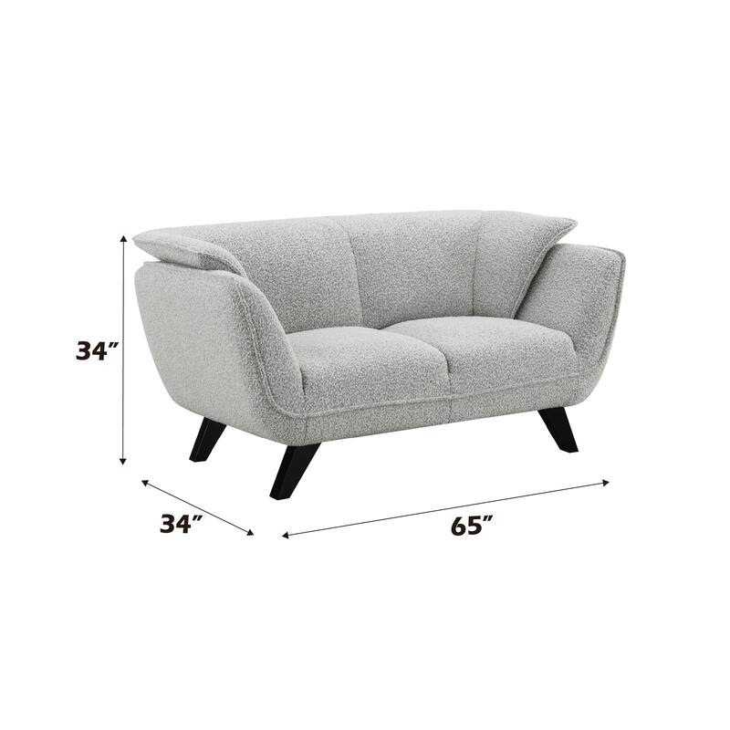 Light Gray Boucle Loveseat