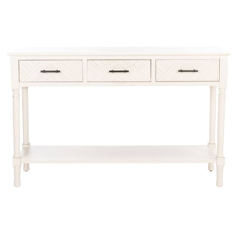 SAFAVIEH Jeanie 3-Drawer Bottom Shelf Console Table - 47.3" W x 13" L x 29.5" H - 47Wx13Dx30H