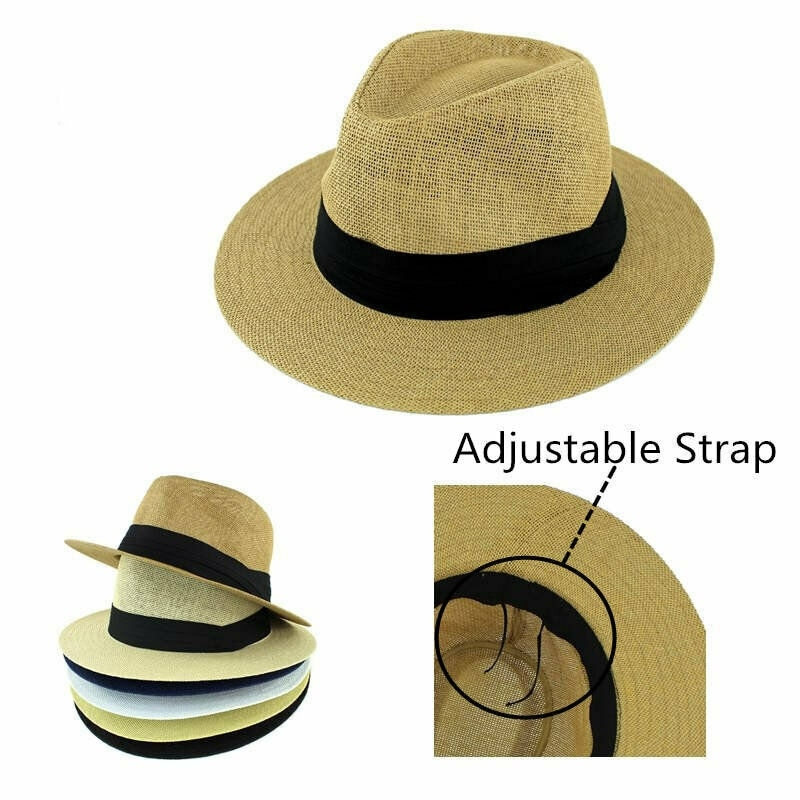 The Trendy Unisex Summer Straw Derby Hat// Khaki