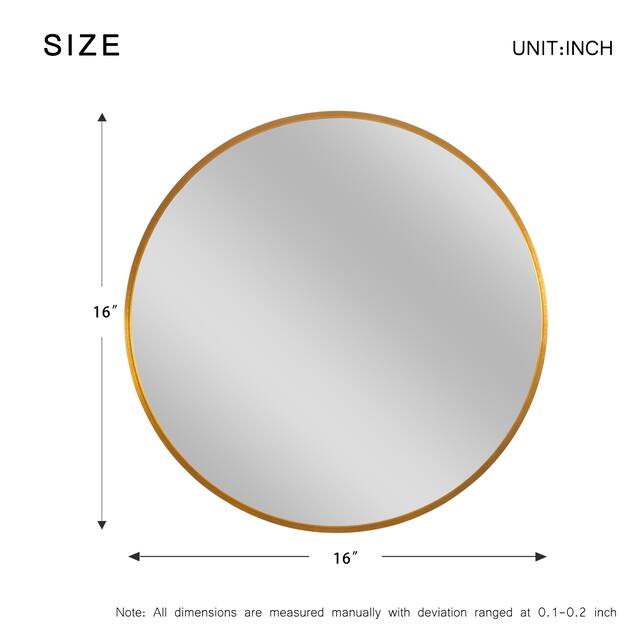 Neutypechic Modern Thin Frame Wall-Mounted Vanity Round Mirror