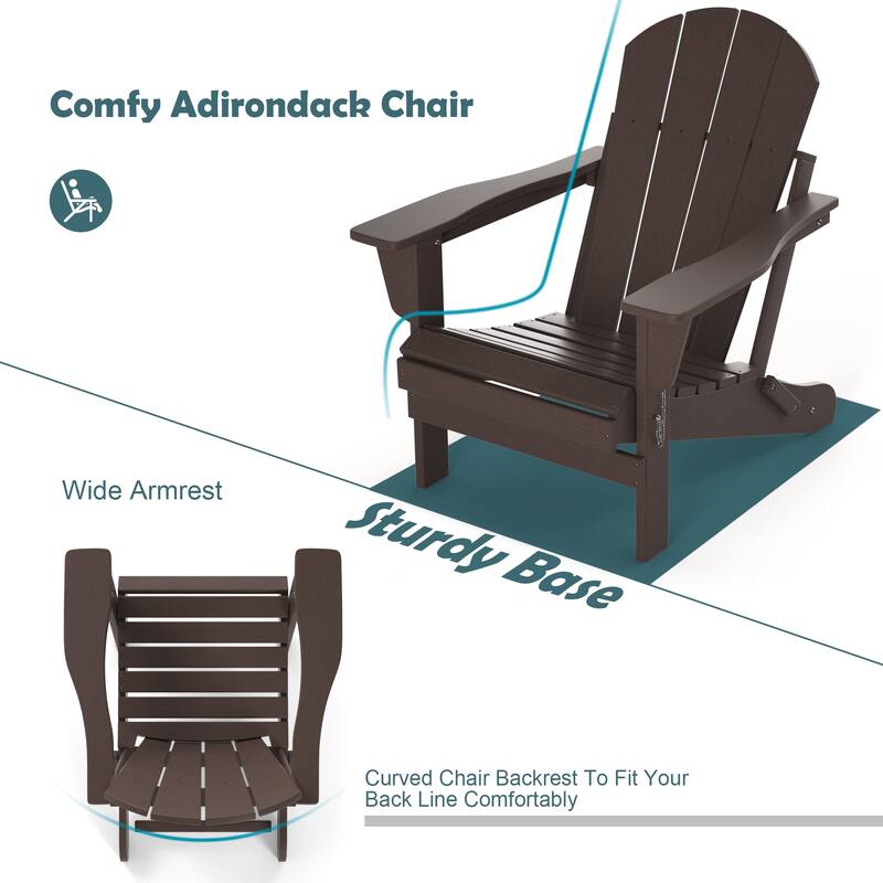 Poly Outdoor Adirondack Chair - Foldable All Weather
