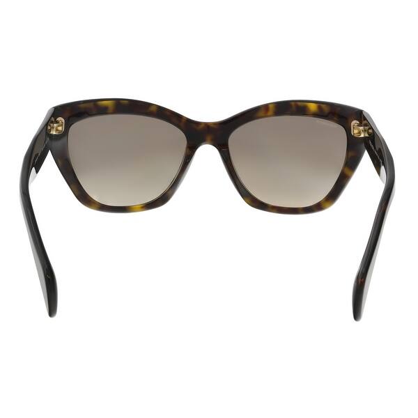 Shop Prada Pr 02qs 2au3d0 Dark Havana Cat Eye Sunglasses 56 17
