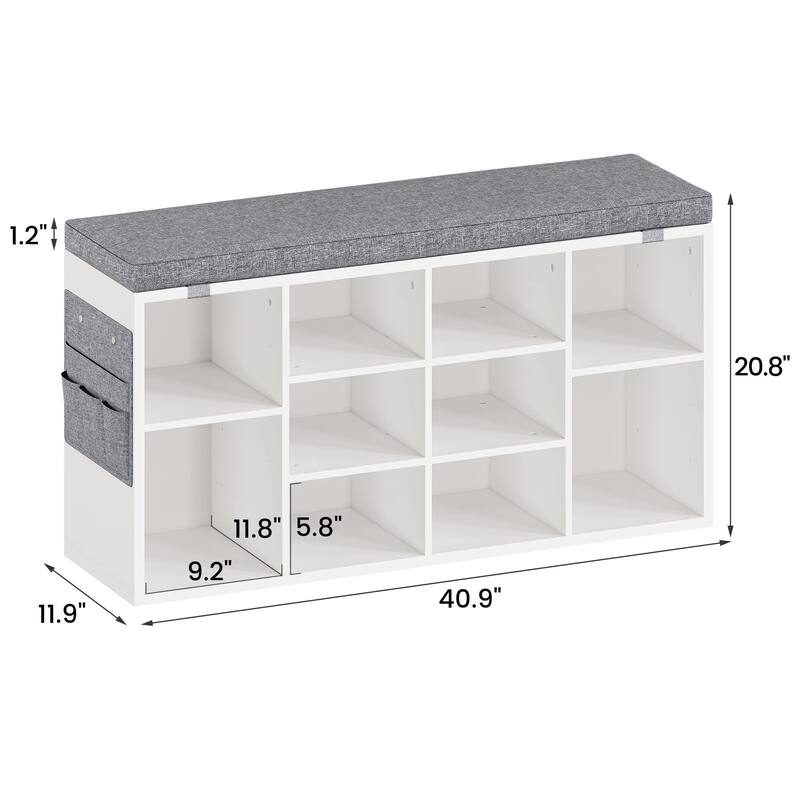 Shoe Storage Bench Cubby Organizer for Entryway