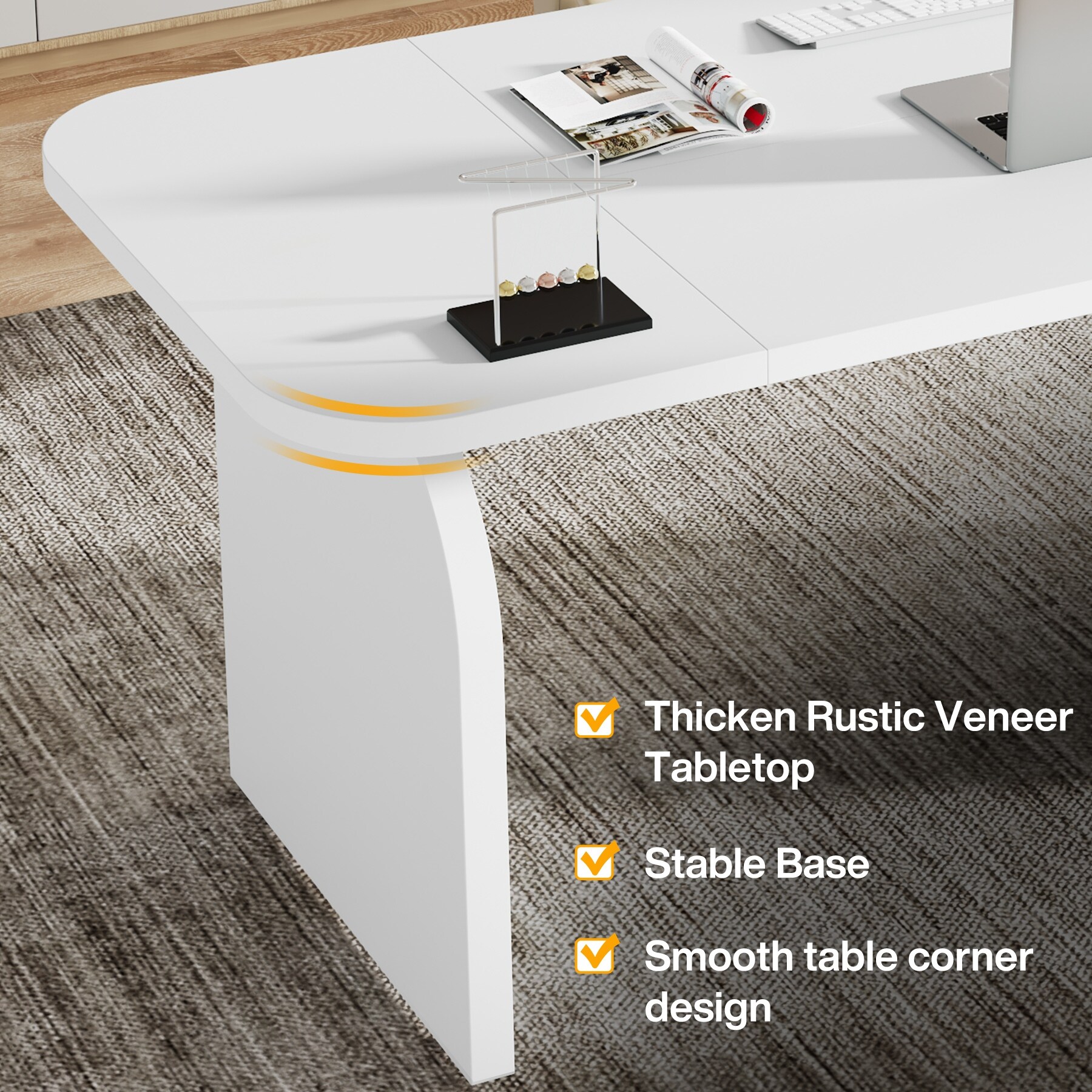 Retro 63-inch Executive Computer Desk , Large Craft Table for Home