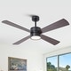 preview thumbnail 1 of 39, 52" Black/ Distressed Brass Smart Dimmable RGB Ceiling Fan with Remote and App Control