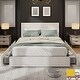 preview thumbnail 1 of 29, Platform Bed with Channel Tufted Corduroy Headboard and 4 Storage Drawers