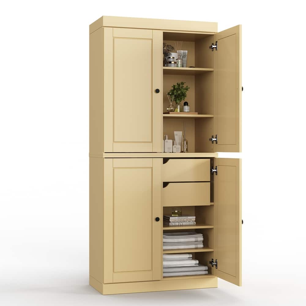 Palace Imports 100% Solid Wood 32" Bathroom Cabinet with Solid Doors, 2-Drawers and Adjustable Shelves