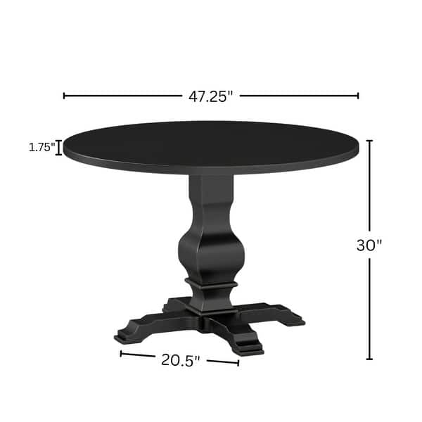 dimension image slide 3 of 4, Roundhill Furniture Havre Pedestal Base Round Dining Table
