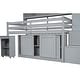 preview thumbnail 10 of 11, Twin Size Wooden Loft Bed with Built-in Wardrobe & Under-bed Desk, Storage Bed with Drawers and Shelves, for Kids Girl Boy, Grey