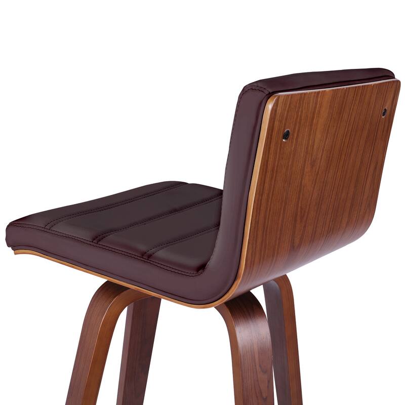 PU Leather Upholstered Swivel Barstools with Back, Set of 4