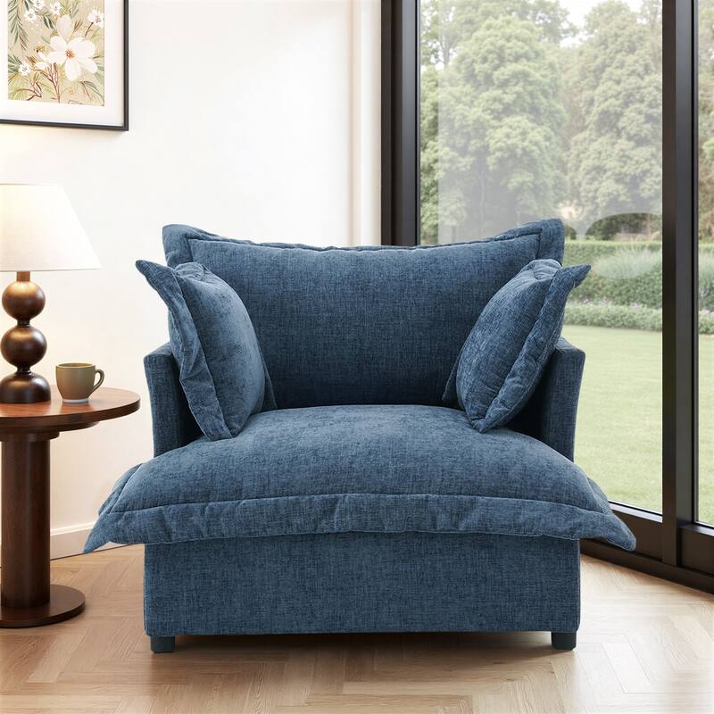 39"W Oversized Upholstered Chenille Comfy Cloud Accent Armchair