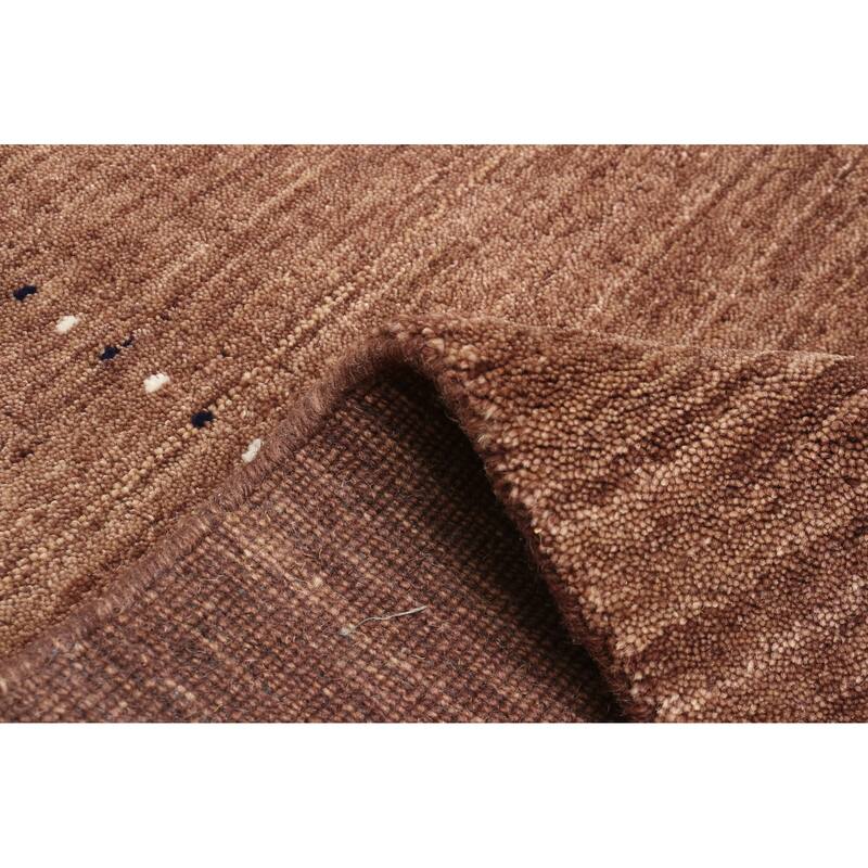 ECARPETGALLERY Hand Loomed Kashkuli Gabbeh Brown Wool Rug - 4'10 x 7'11