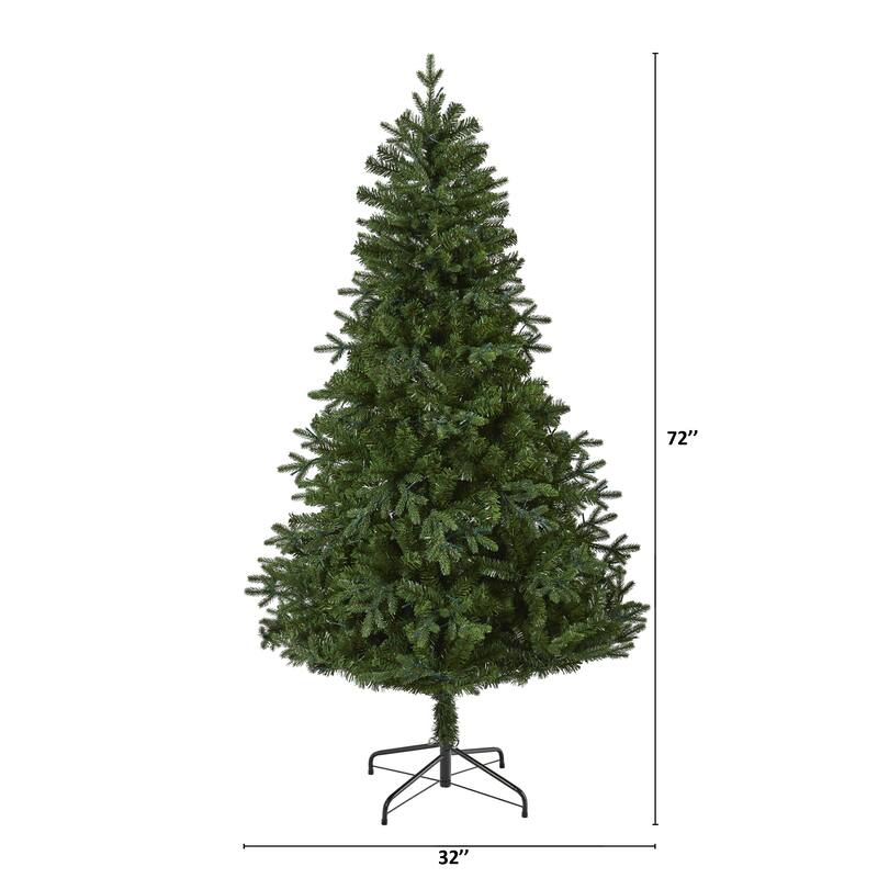 Pre-Lit Vermont Fir Medium Artificial Christmas Tree - 6' - Clear LED Lights - 6 Foot