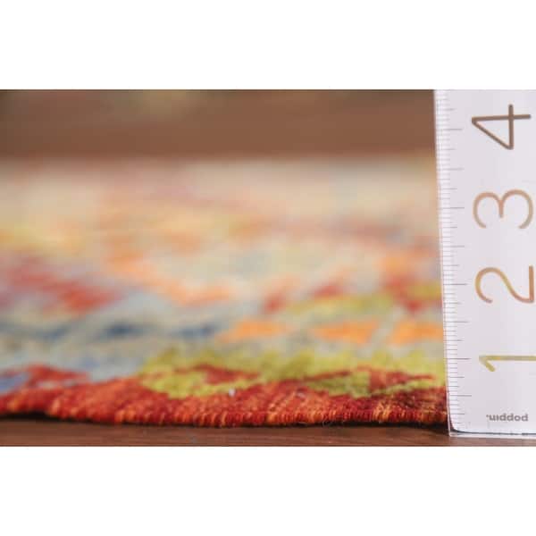 Reversible Kilim Rug Oriental Flatweave Multi-Color Wool Carpet - 3'3