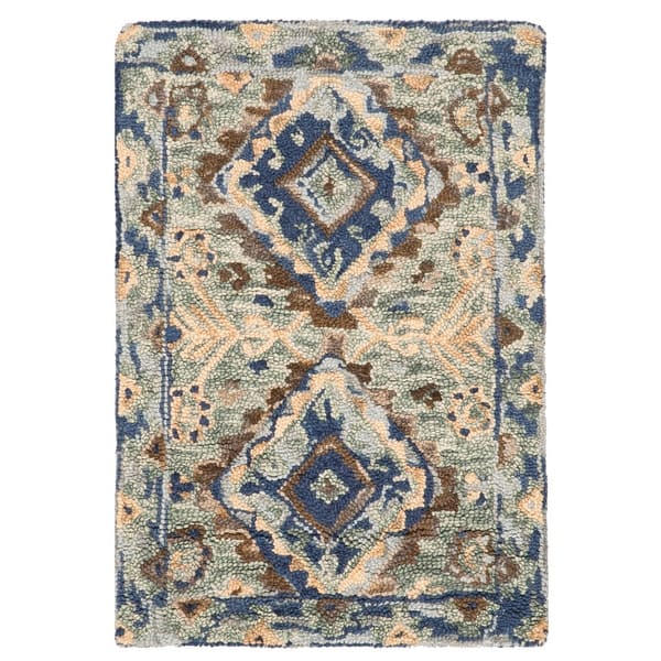 slide 2 of 5, SAFAVIEH Handmade Aspen Myrta Boho Tribal Wool Rug 2' x 3' - Blue/Beige - Rectangle