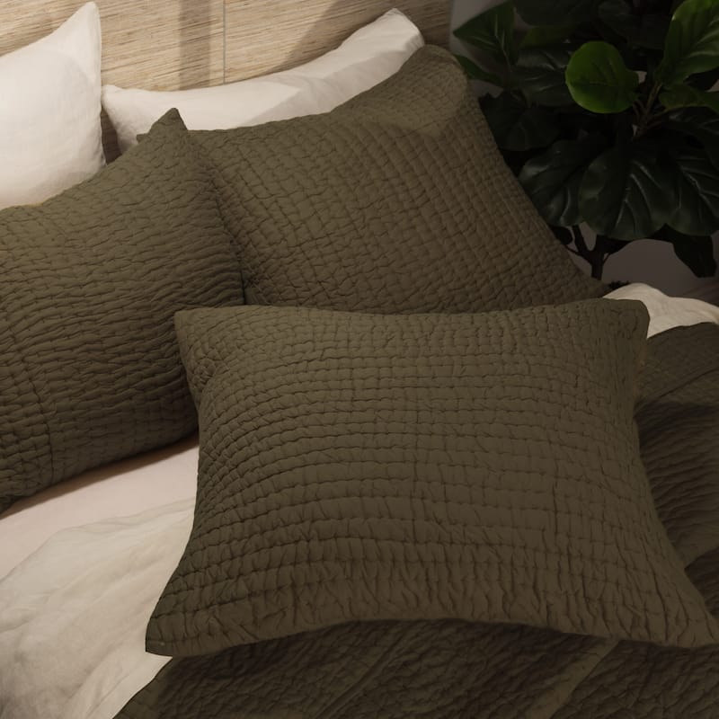 Maeve, Cotton Blend, Green Quilt Set