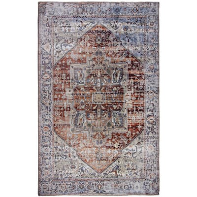 L'Baiet Sasha Coral Distressed Machine Washable Rug