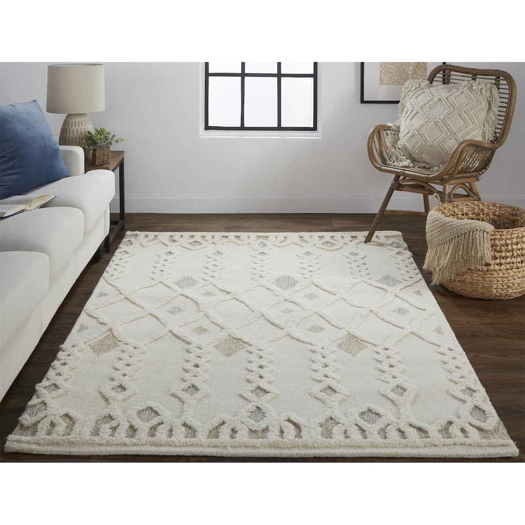 Grand Bazaar Elika Hand Tufted Trellis & Lattice Transitional Area Rug