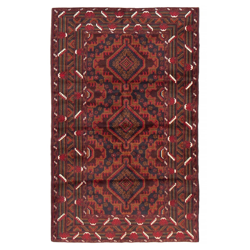 Teimani Red Rug 3'11" x 6'4" - 3'11 x 6'4