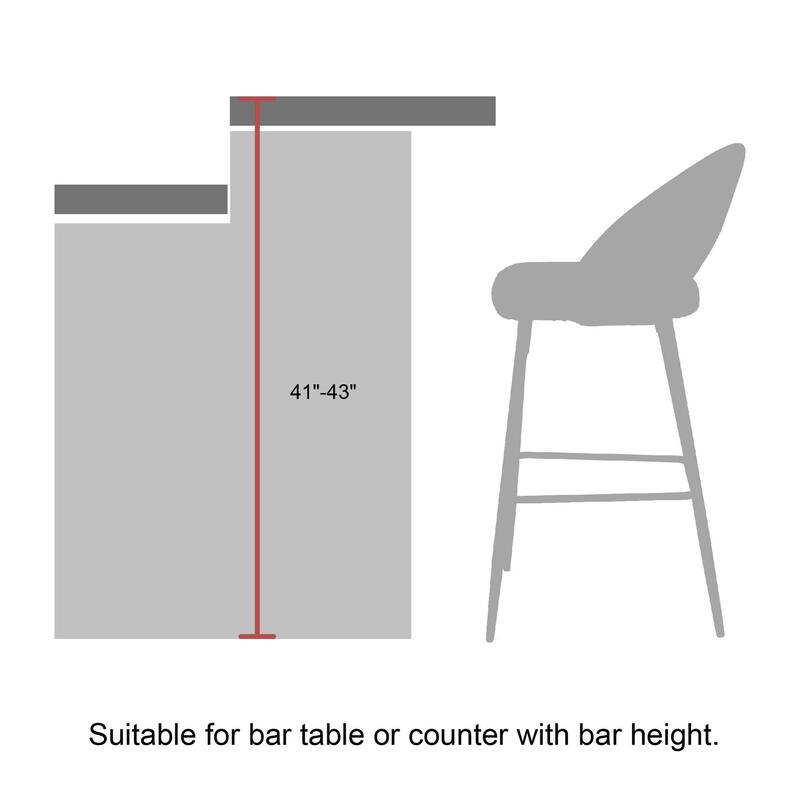 Glitzhome Set of 2 41"H Modern Tapered Leg Counter or High Bar Stools