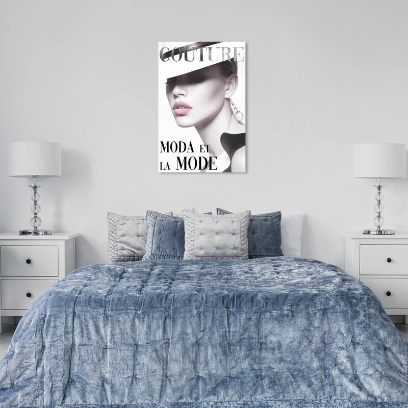 Wynwood Studio Canvas Fashion and Glam Cover Model Couture III Black and Modern & Contemporary Wall Art Canvas Print - 36 x 24