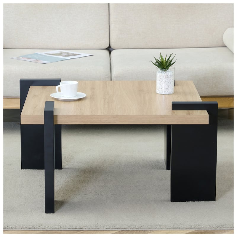Natural wood -colored MDF coffee table suitable for living rooms