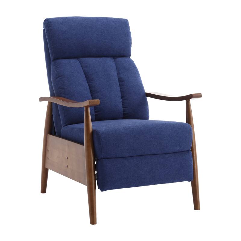 Blue Modern 26.38" Upholstered Adjustable Chaise Lounge Chair with Wood Frame for Living Room
