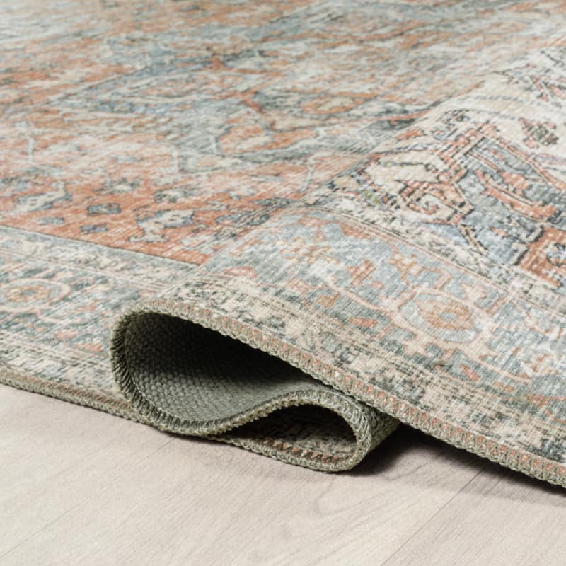 JONATHAN Y Bausch Distressed Medallion Chenille Machine-Washable Area Rug