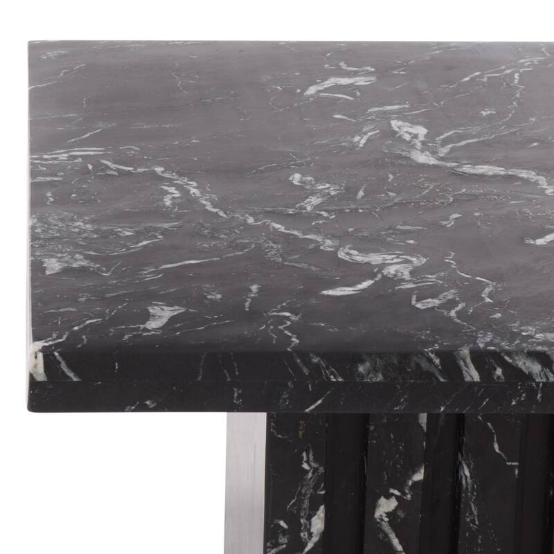 SAFAVIEH Couture Izzat Square Marble Accent Table - 21 In W x 21 In D x 12 In H - 21"W x 21"D x 12"H