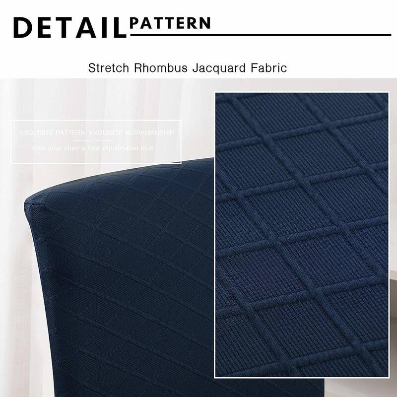 Enova Home Rhombus Jacquard Stretchy Universal Dining Chair Slipcovers Set of 4