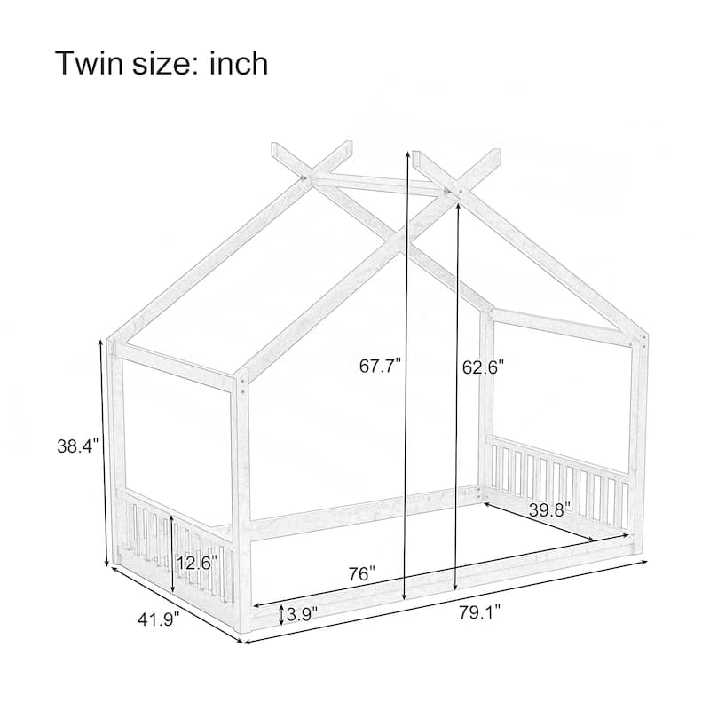 Charming Montessori Style Kids' Floor Bed for Fun and Safety