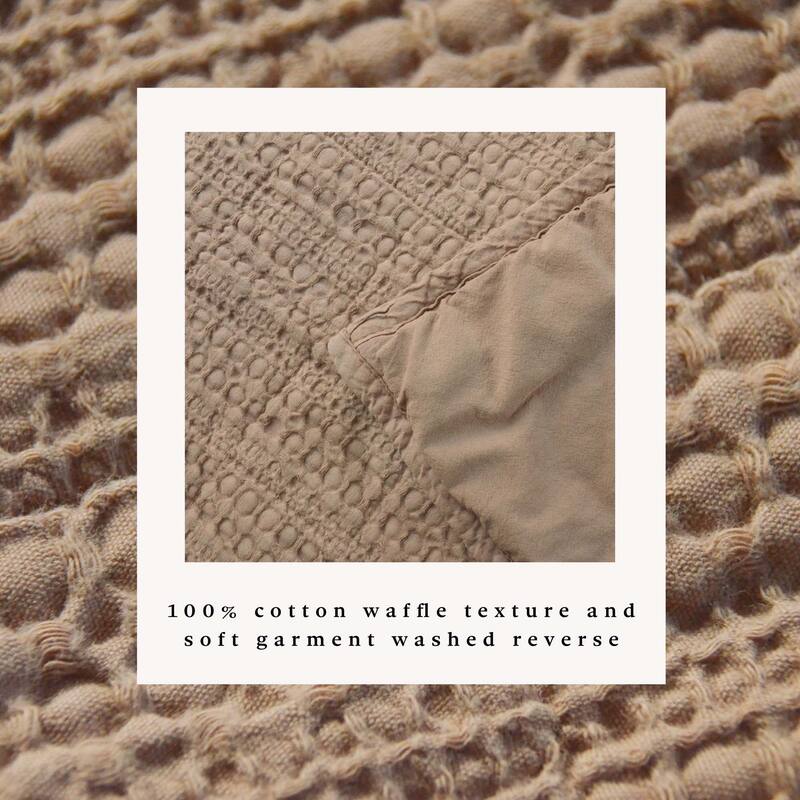Linery & Co. Cotton Honeycomb Waffle Garment Washed Quilt Set
