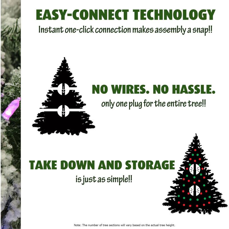 Fraser Hill Farm White 7.5-foot Flocked Pine, String Lights