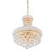 preview thumbnail 6 of 7, Empire 8 Light Down Chandelier With Gold Finish