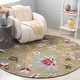 preview thumbnail 8 of 25, SAFAVIEH Handmade Jardin Sibila Country Wool Rug 3' Round - Green/Blue - Round