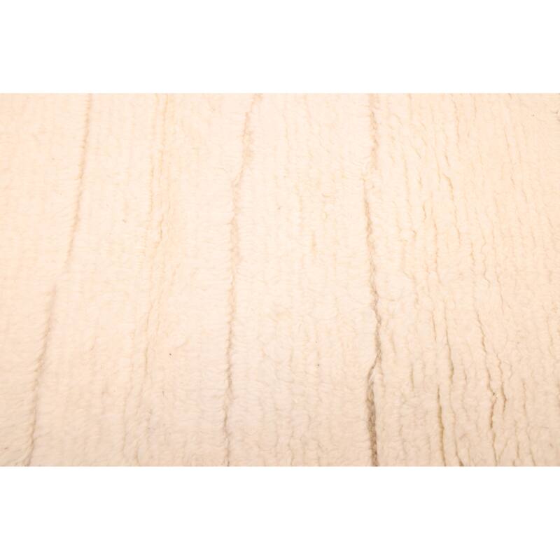 ECARPETGALLERY Hand-knotted Tangier Cream Wool Rug - 6'4 x 8'9