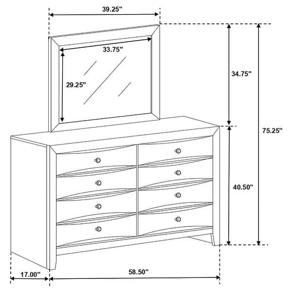 dimension image slide 0 of 2, Briana Transitional Wood 8-drawer Bedroom Dresser Black