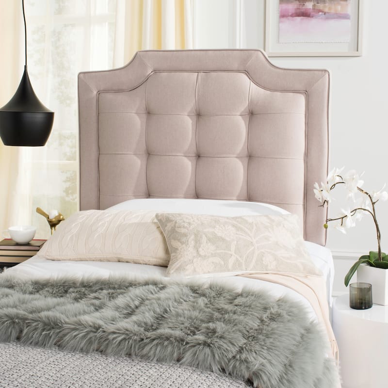 SAFAVIEH Shanika Taupe Upholstered Tufted Headboard (King)